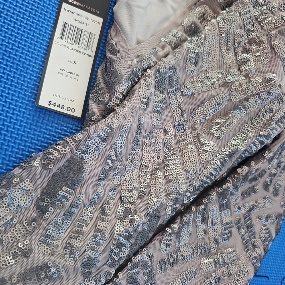 Nwt BCBGMaxazria MORRIS Sequines Long Sleeve Mini Dress Size S - Picture 7 of 7